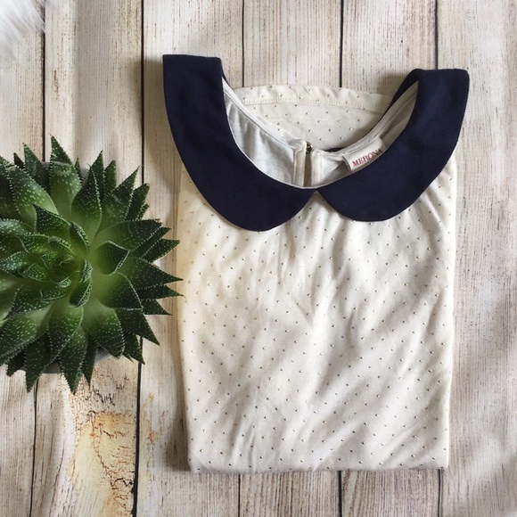 Merona Tops - Merona | Jewled Tank with Navy Peter Pan Collar
